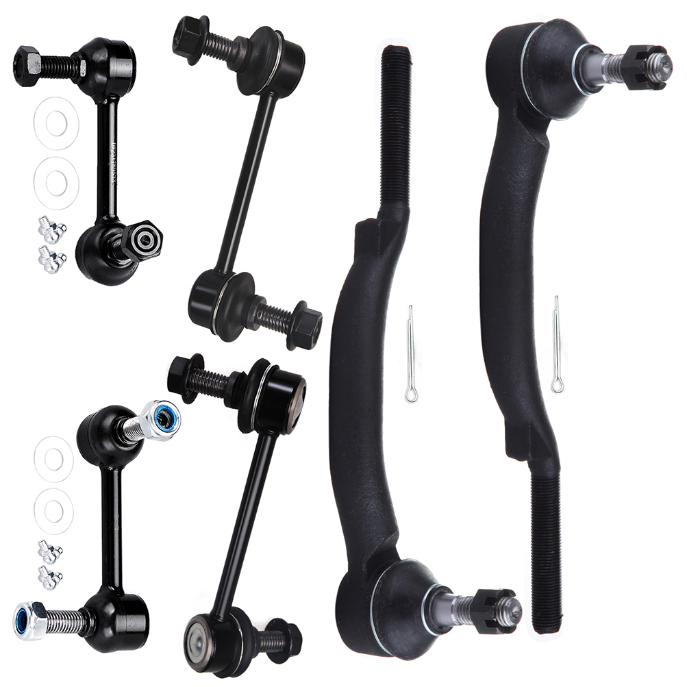 ECCPP - 6PCS Front Outer Tie Rod End Sway Bar Link Fit 2004-2007 For Buick Rainier For Chevy SSR Trailblazer For GMC Envoy For Isuzu Ascender For Oldsmobile Bravada For Saab 9-7x Suspension Kit