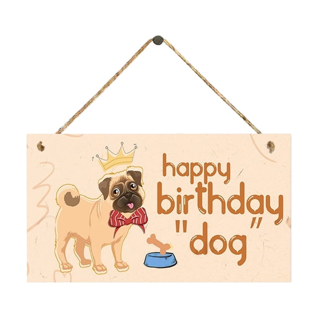 Wooden Sign Dog Tag Rectangular Wood Decoration Pet Slogan Pendant Decoration
