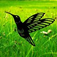 thumbnail image 4 of Insertos de aves de imitación, forma de pájaro Animal, estatua artística de Metal, decoración de plantas, enchufe decorativo, silueta de pájaro negro, 4 of 5