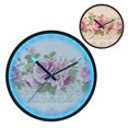 thumbnail image 2 of Indoor 12' Voice-Activated Luminous Decoration Wall Clock With LED Night Light Rose Floral Ribbon Border, 2 of 8