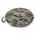 thumbnail image 1 of Tropical Round Floor Cushion with Handle, Bird of Paradise Flowers with Exotic Jungle Leaves Zigzag Backdrop, Pillow for Living Room & Dorms, 18" Round, Pink Forest Green Seafoam, by Ambesonne, 1 of 4