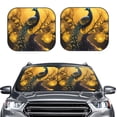 thumbnail image 2 of Yiaed Elegant Gold Leaf Peacock Print Car Front Windshield Sun Shade,Foldable Anti-UV Car Sunshade for Front Window for Most Vehicles-Small, 2 of 5