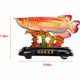 thumbnail image 2 of LAMIRO Arowana Ornament Statue, Lucky Fish Figurine, Feng Shui Wealth Golden Dragon Fish, Office Feng Shui Decor, Gift for Business Opening, Red Home Decoration, 2 of 7