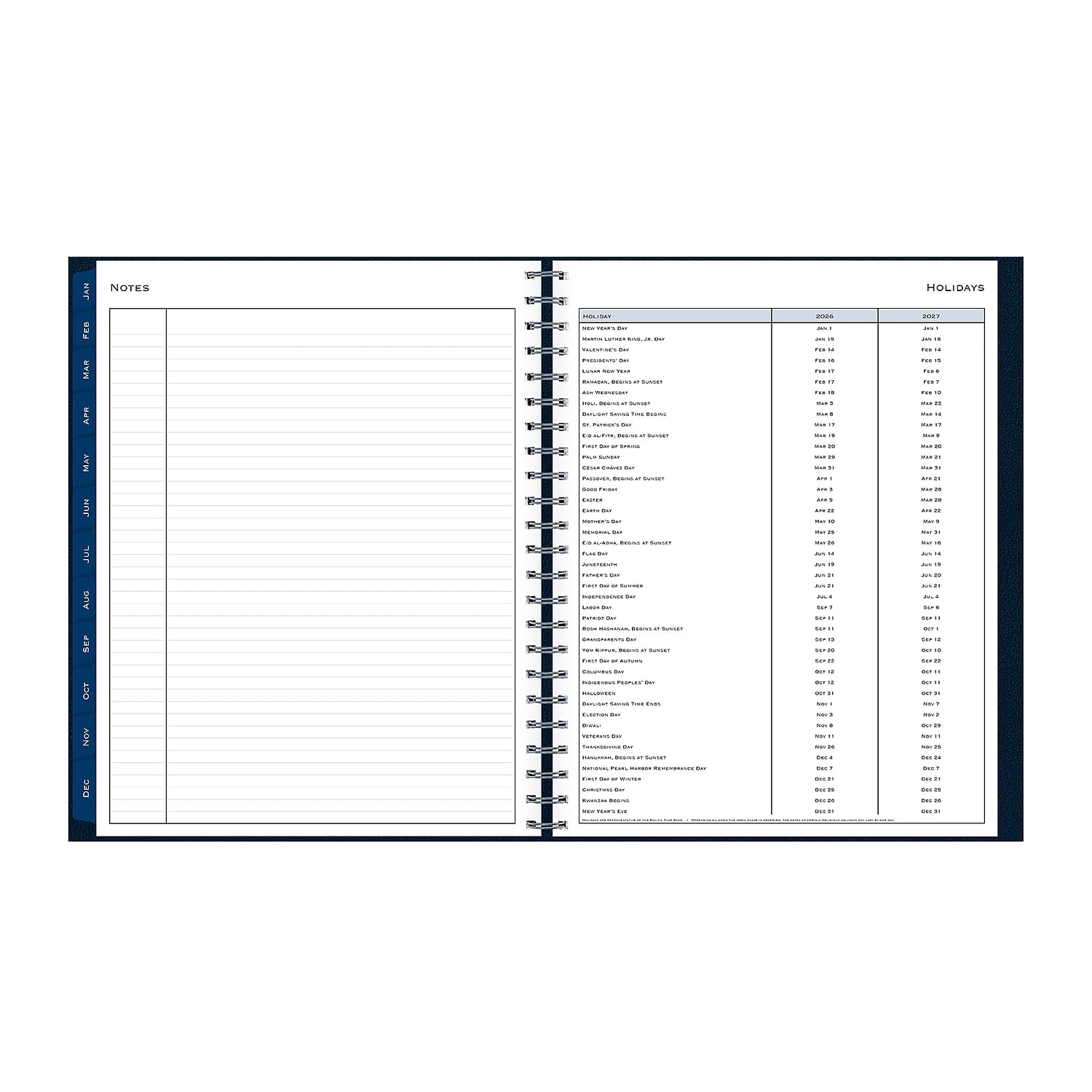 11 in. x 8.5 in. 12-Month (Jan to Dec): 2026 Passages Weekly Appointment Book and Monthly Planner - Navy Cover