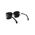 thumbnail image 4 of Womens Shield Oversize Mobster Rimless Flat Top Bridge Sunglasses Gold Silver Mirror, 4 of 4