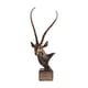 thumbnail image 5 of Adorno de cabeza de antílope, escultura moderna y creativa con base, pieza de colección versátil. bronce, 5 of 9