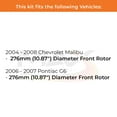 thumbnail image 2 of Max Advanced Brakes - Brake Kit for 2004 2005 2006 2007 2008 Chevy Malibu 2006 2007 Pontiac G6 Front and Rear Replacement Geomet Coated Disc Brake Rotors and Ceramic Brake Pads, 2 of 9