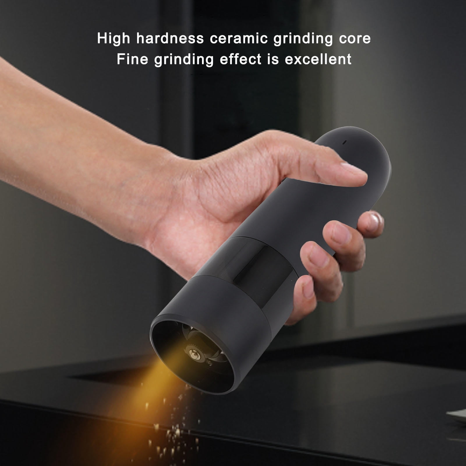 BIMZUC Portable Electric Pepper Grinder Adjustable Coarseness Stainless Steel Salt & Pepper Mill with Battery
