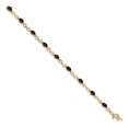 thumbnail image 3 of Auriga Fine Jewelry 14K Yellow Gold Garnet and Diamond Infinity Bracelet 7inch for Women, 3 of 4