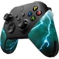 thumbnail image 6 of PlayVital Anti-Skid Sweat-Absorbent Controller Grip for Xbox Core Wireless Controller, Professional Textured Soft Rubber Pads Handle Grips for Xbox Series X/S Controller - Green Storm Thunder, 6 of 9