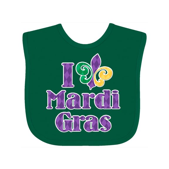 Inktastic I Love Mardi Gras Boys or Girls Baby Bib