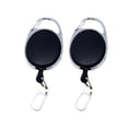 thumbnail image 1 of 2 Pcs Porte-Clés Rétractables Haute Élasticité Anti-Perte Porte-Clés Rétractable Enrouleur de Badge Câble en Acier Anneau de Clé (Noir), 1 of 5