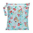 thumbnail image 1 of Waterproof Wet Bag for Baby, Travel, Swim Suit, Cloth Diapers, Pump Parts, Pool, Beach, Gym Clothes, Toiletry, Hook to Stroller, Daycare, Zipper Reusable Wetdry Packing Pouch, Florals Gray, 1 of 5