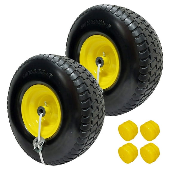 Proven Part 2-Pack Foam Filled Tire and Rim 15x6-6 For John Deere LT133 LA115 D100 AUC22176
