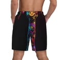 thumbnail image 2 of Lsque Mens Swim Trunks Neon Psychedelic Giraffe Pattern - Bathing Suit Compression Liner - Beach Swim Shorts Swimwear - (S-3XL) - Stretch Quick Dry -, 2 of 9