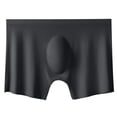 thumbnail image 2 of zeranth Men Thin Boxers Seamless See-through Soft Solid Color Mid Waist Ice Silk U Convex Soft Plus Size Elastic Quick Dry Moisture-wicking Men Underpants Underwear, 2 of 7