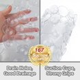 thumbnail image 4 of DENVDENCY Bath Mat Clear Non-Slip Bathtub Mat with Suction Cups, Latex Free Safe Shower Mats, Oval 27 x 14 Inch, White, 4 of 9