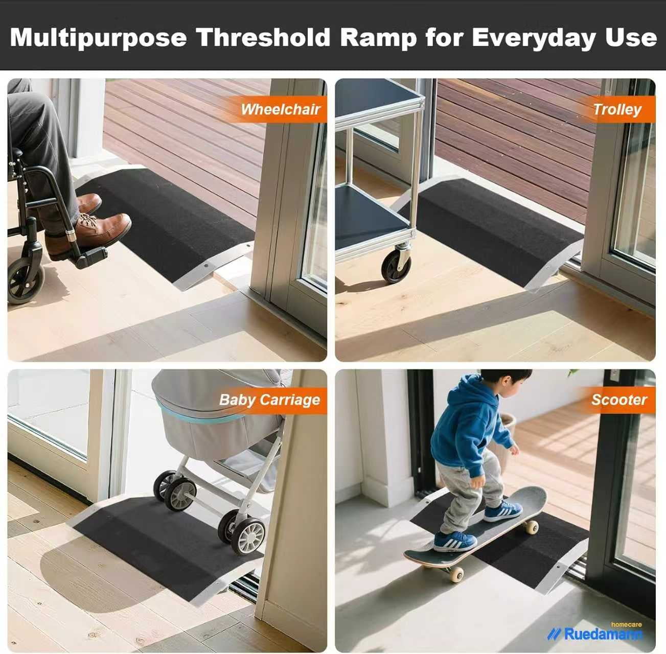 Ruedamann Bridge Threshold Ramp L15.7'' x H1.6'' with Supporting