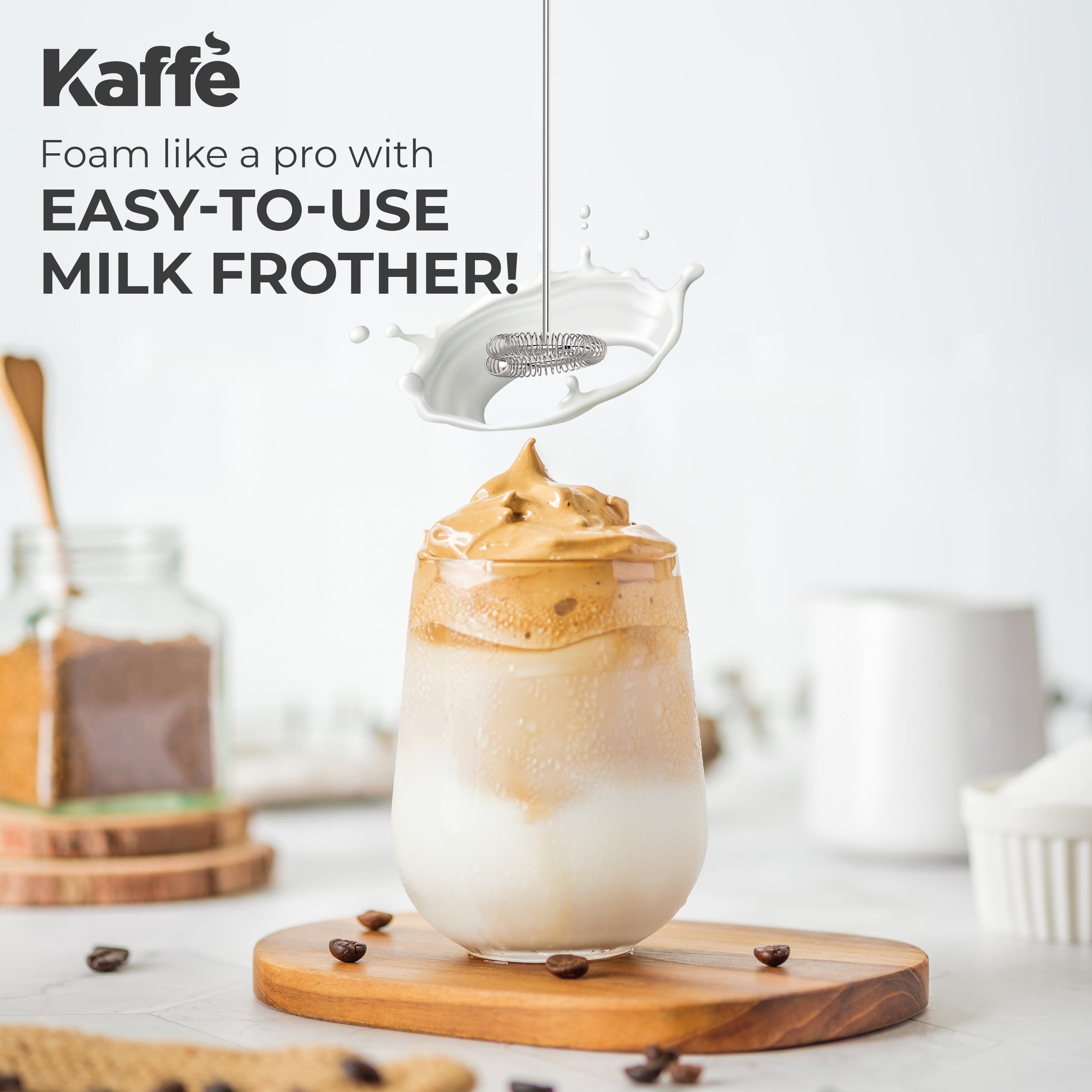 Rechargeable Milk Frother Handheld With Stand - Coffee Frother Gift –  kursinna
