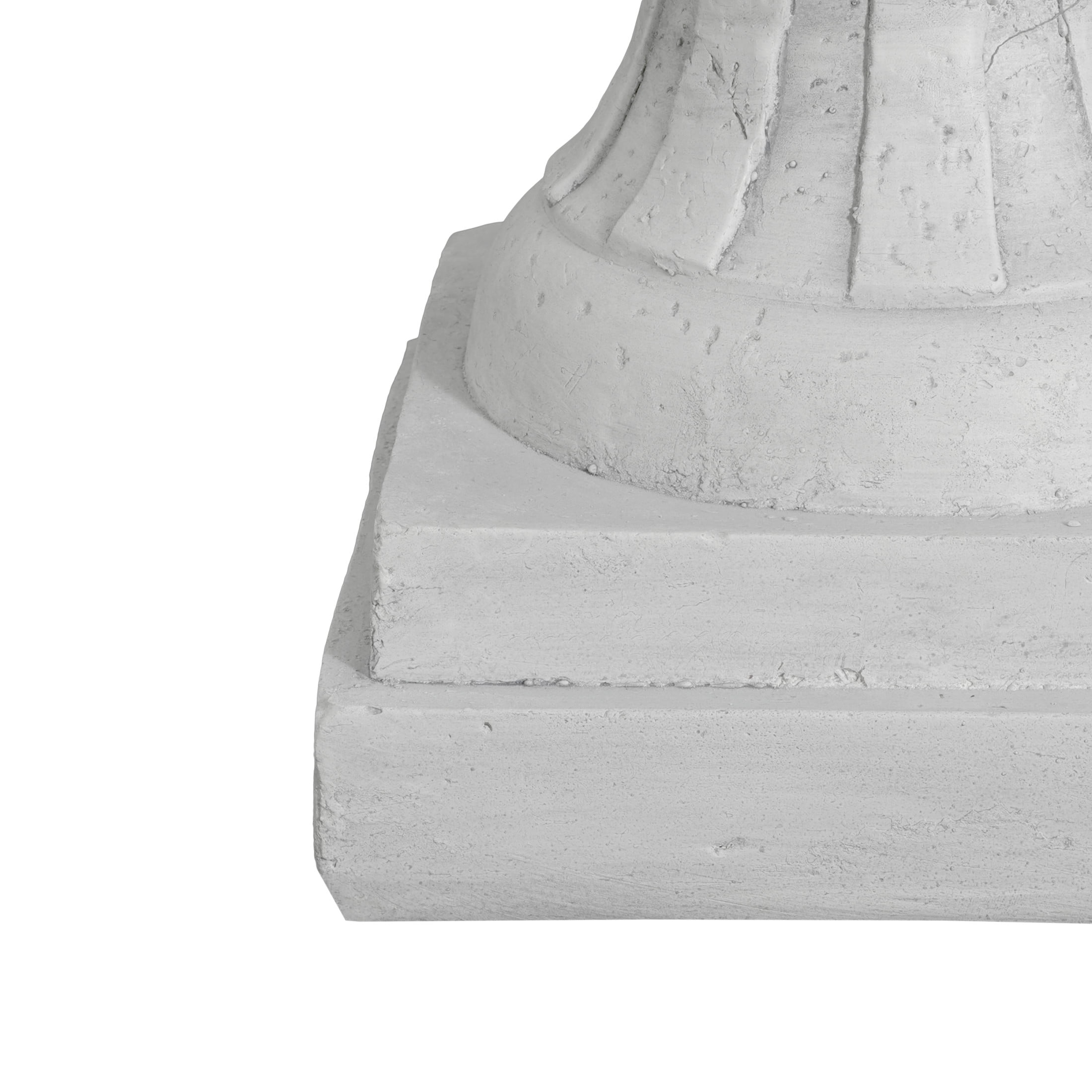 Christopher Knight Home 23.75" MGO Garden Urn Planter with Drainage Hole, Classic Outdoor Pot, Light Gray, Set of 2