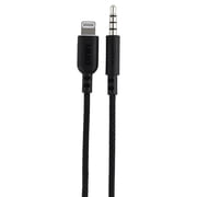 onn 3' Braided Lightning to 3.5 mm AUX Cable, Black