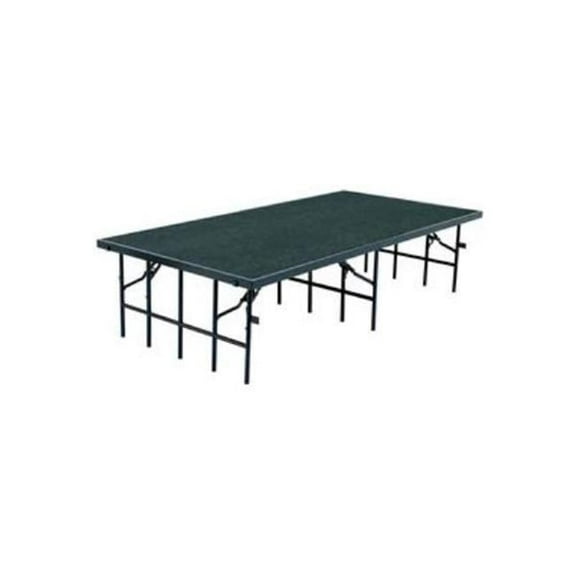 Portable Stage with Carpet - Gray - 96 x 36 x 16 in.