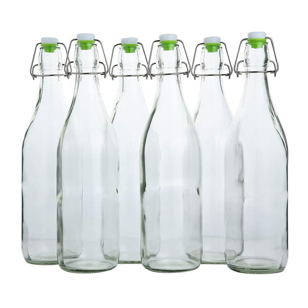  Flip  Top  Glass Bottle  1 Liter 33 fl oz Pack of 6 