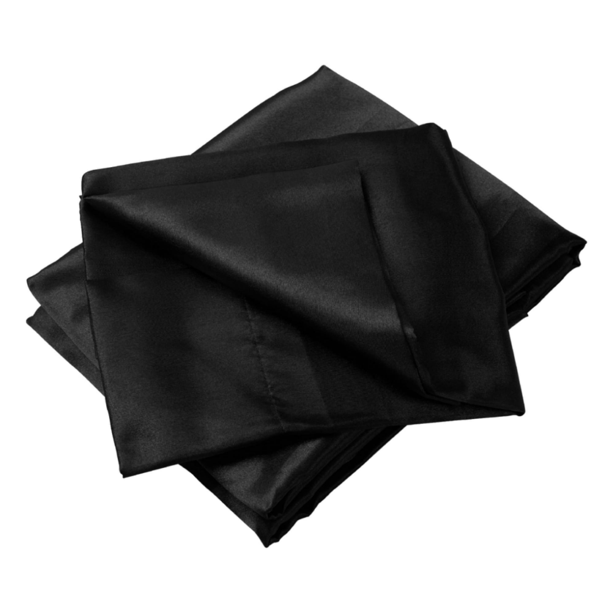 GARITIN 90GSM Satin Twin 3-Piece Bed Sheets Set, Silky Soft Smooth Luxury Bedding, 15-Inch Deep Pocket Fitted Sheet, Cooling Breathable Wrinkle Resistant Easy Care Machine Washable, Black