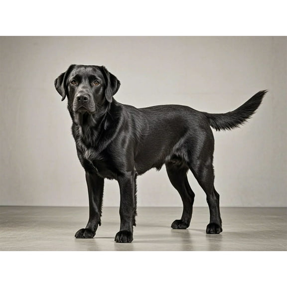 DIY 5D Round Full Drill Diamond Dot Gem Art Kits,Black Labrador Retriever pattern,Art for Home Wall Decor,Diamond painting handmade for Beginners，animal Gem Art Diamond Painting 16x12 inch