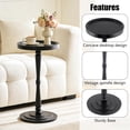 thumbnail image 3 of Beuway Small Round Side Table with Raised-Edge Tabletop,Modern Coffee End Table with Soild Wood Leg(Black), 3 of 7