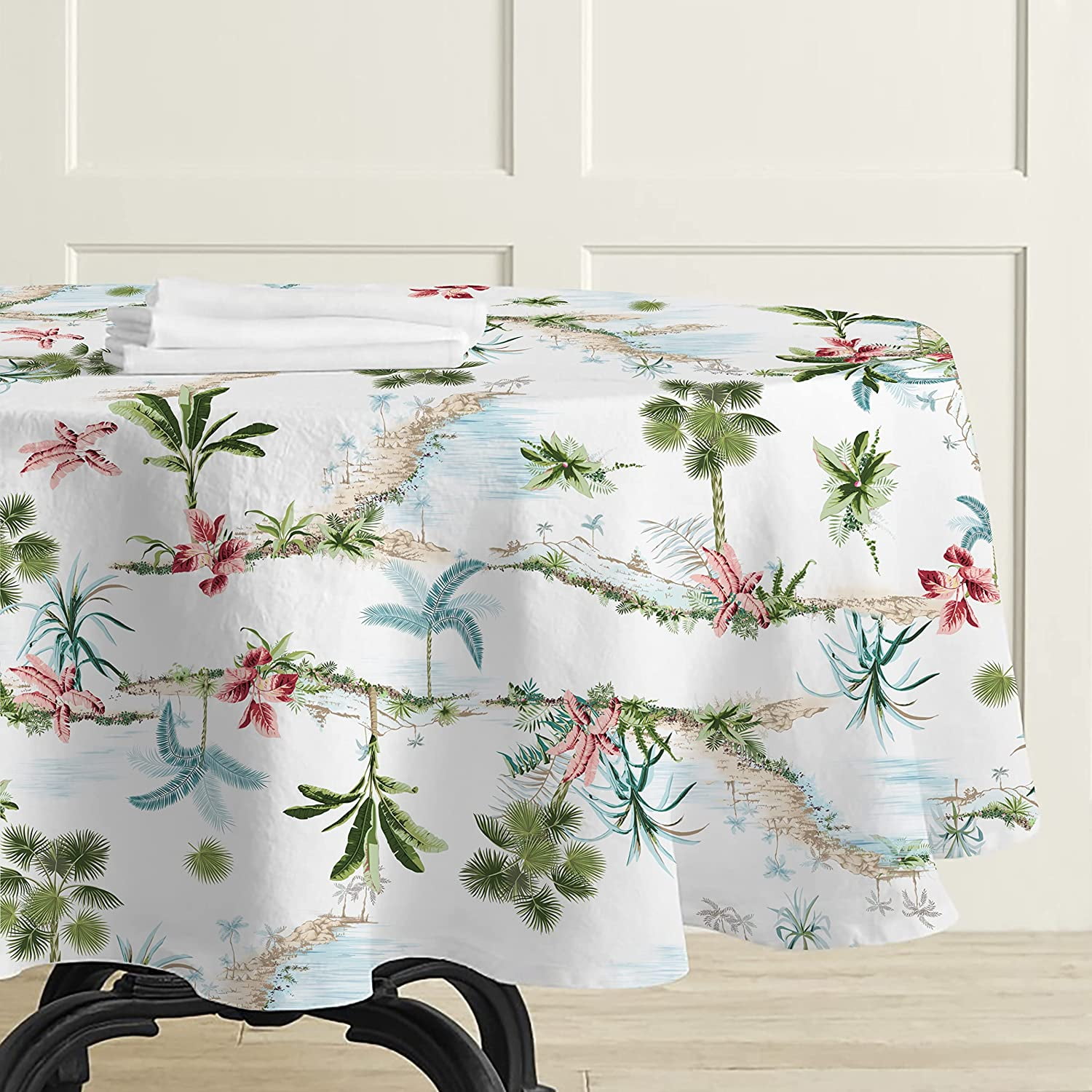 Miffrank Hawaii Palm Leaves Tablecloth Summer Tropical Table Covers for Birthday & Party