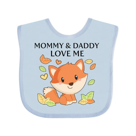 

Inktastic Mommy and Daddy Love Me- Little Fox Gift Baby Boy or Baby Girl Bib