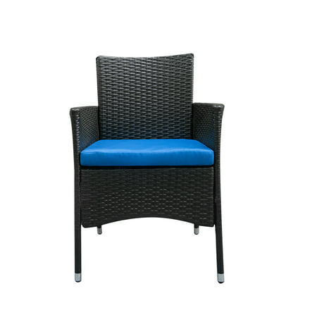 2pcs Single Backrest Chairs Rattan Sofa Set Black