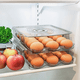thumbnail image 3 of Contenedor de huevos para refrigerador: cartones de huevos, huevera con ruedas automáticas para refrigerador con escala de tiempo y tapa, 3 of 8