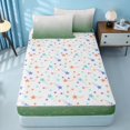 thumbnail image 4 of Homewish Green White Zipper Twin Comforter Sets with Fitted Sheet and 2 Pillowcases, Abstract Gradient Ombre Zipper Bedding Set, 4 of 7