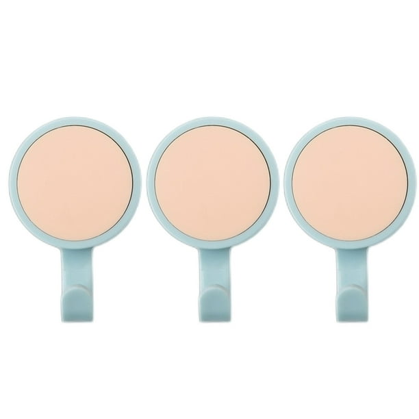 Colgador de plástico de 3 piezas, portátil, giratorio de 360 grados, elegante, redondo, desmontable, autoadhesivo, gancho para toalla de Almacenamiento y organización del hogar Rosa claro Kearding HA063270-02B