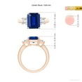 thumbnail image 5 of ANGARA Lab Grown 3.4 Ct Blue Sapphire & Lab Diamond 3 Stone Ring for Women in 14K Rose Gold (Size-10x8mm) | September Birthstone, Anniversary, Jewelry Gift for Women | Lab-Grown Blue Sapphire Ring, 5 of 7