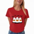 thumbnail image 6 of Towmus Women Halloween Shirt Ghost Reading Books Graphic Crew Neck Short Sleeve T-Shirts Tops, 6 of 7