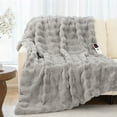 thumbnail image 1 of MARNUR Electric Throw Blanket 50"x60", Faux Fur Heated Throw, 6 Heating Levels, 4 Hours Timer, Grey, 1 of 12