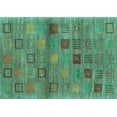 thumbnail image 1 of Ahgly Company Machine Washable Indoor Rectangle Abstract Turquoise Blue Contemporary Area Rugs, 5' x 7', 1 of 4
