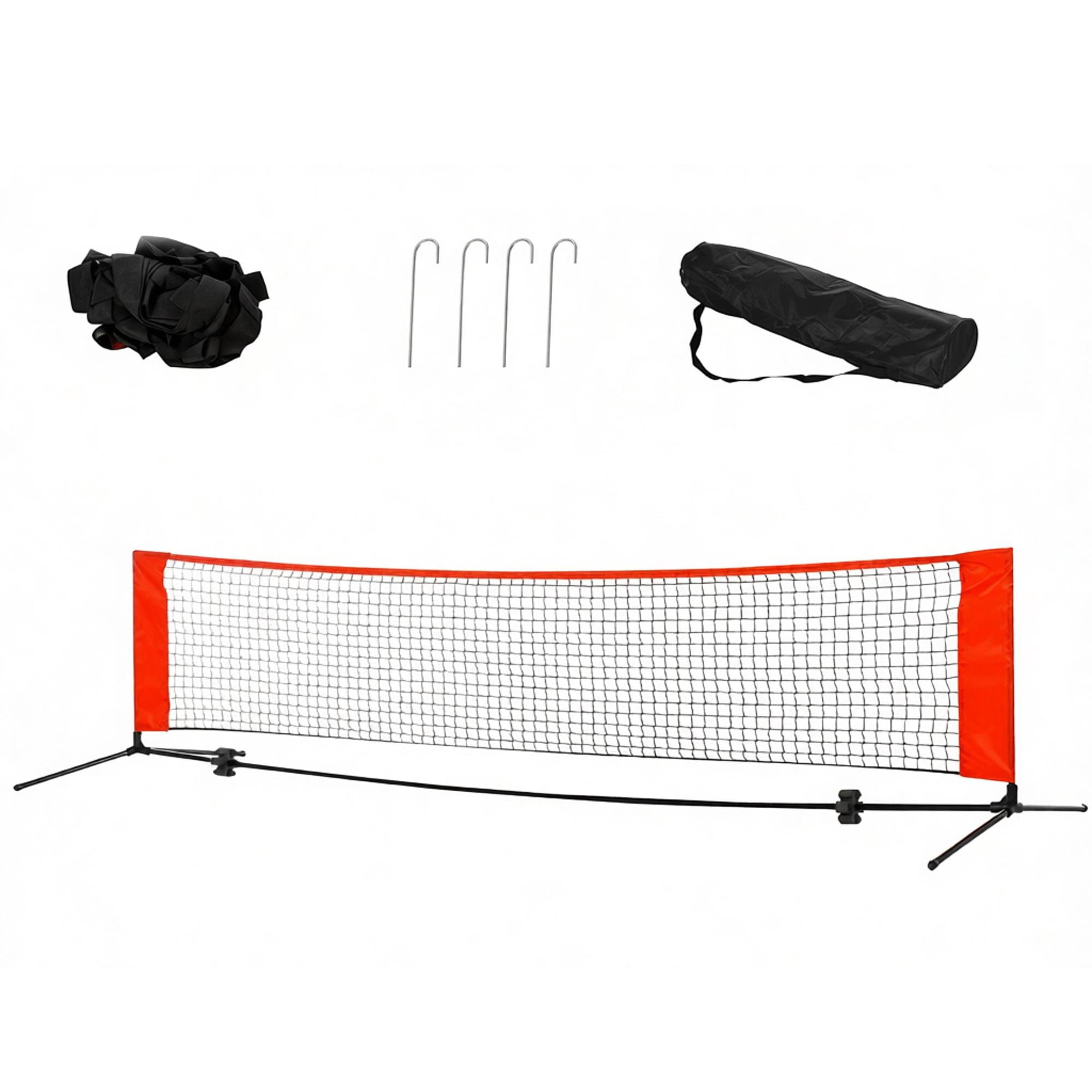 Foldable Soccer Tennis Training Net for 2 Players, Multi-Sport Football Badminton Practice Net Metal Frame with Carry Storage Bag Easy Portable