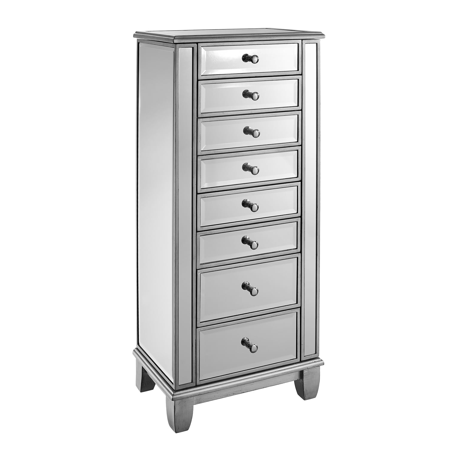 Powell Mirrored Jewelry Armoire, Silver