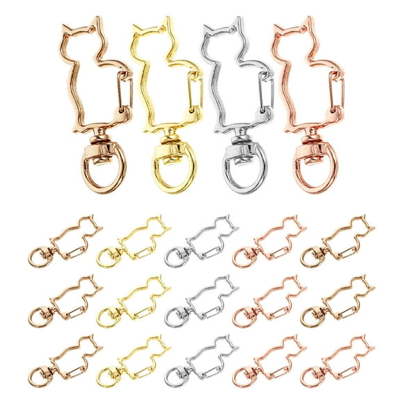 Minkissy 20Pcs Keychain Cat Key Chain Alloy Gold Keychain Decorative Role Christmas