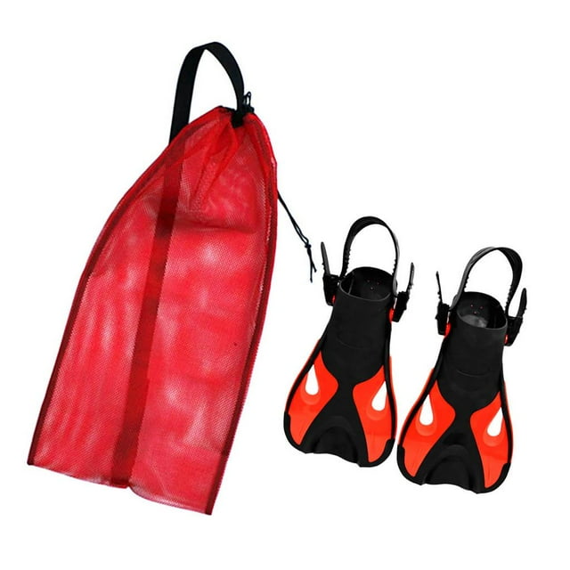 Almencla Adult Swim Learning Flippers Mesh Bag Set for Scuba Diving Swimming