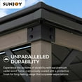 thumbnail image 4 of Sunjoy 8ft. x 12 ft. Wooden Cedar Framed Grill Gazebo with  DC Solar Power - Black, 4 of 8