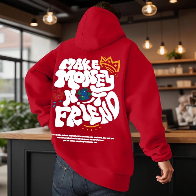 MHFRRA Sudadera con Capucha, Suave y Cómoda, para Uso Informal, Ligera, Deportiva y para Exteriores Rojo
