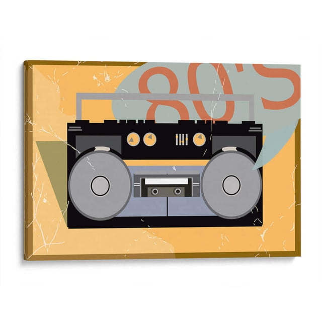 Cuadro decorativo - Estéreo 80's, Eduardo Hernández 105x70 Canvas Lab Ilustraciones, Música