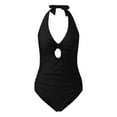 Women's One Piece Swimsuit Halter Tie Hollow Bow Slim Sexy Bikini