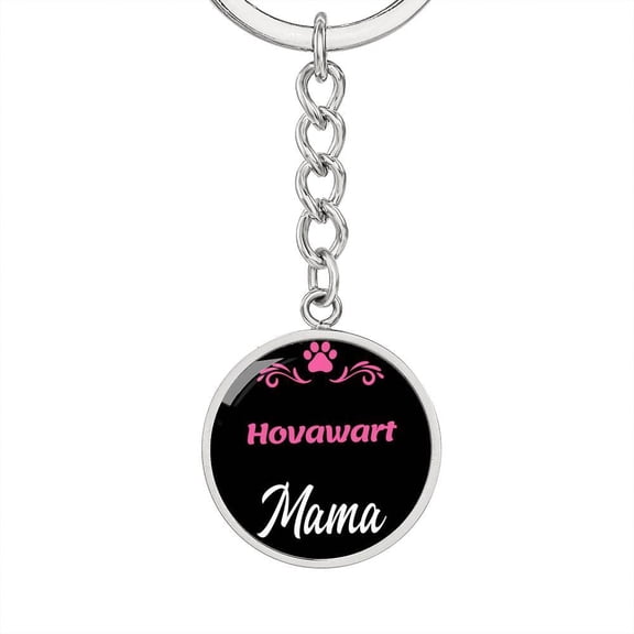 Dog Mom Keyring Hovawart Mama Circle Keychain Stainless Steel or 18k Gold