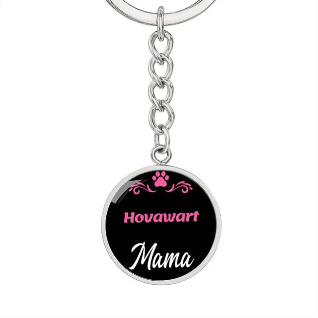 Dog Mom Keyring Hovawart Mama Circle Keychain Stainless Steel or 18k Gold